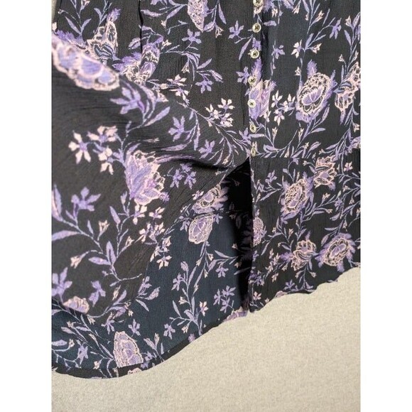 Coldwater Creek Black Floral Button Front Maxi Skirt Size XS Boho Cottagecore - Picture 4 of 10